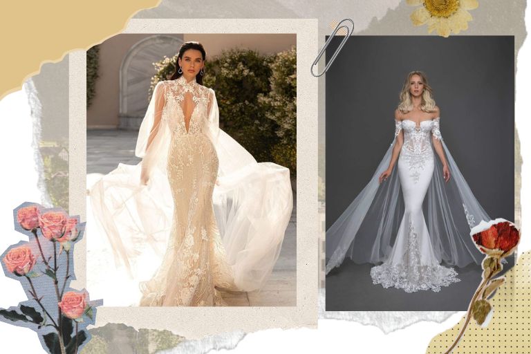 ชุดแต่งงานหางปลาแบบแมตช์กับผ้าคลุม 