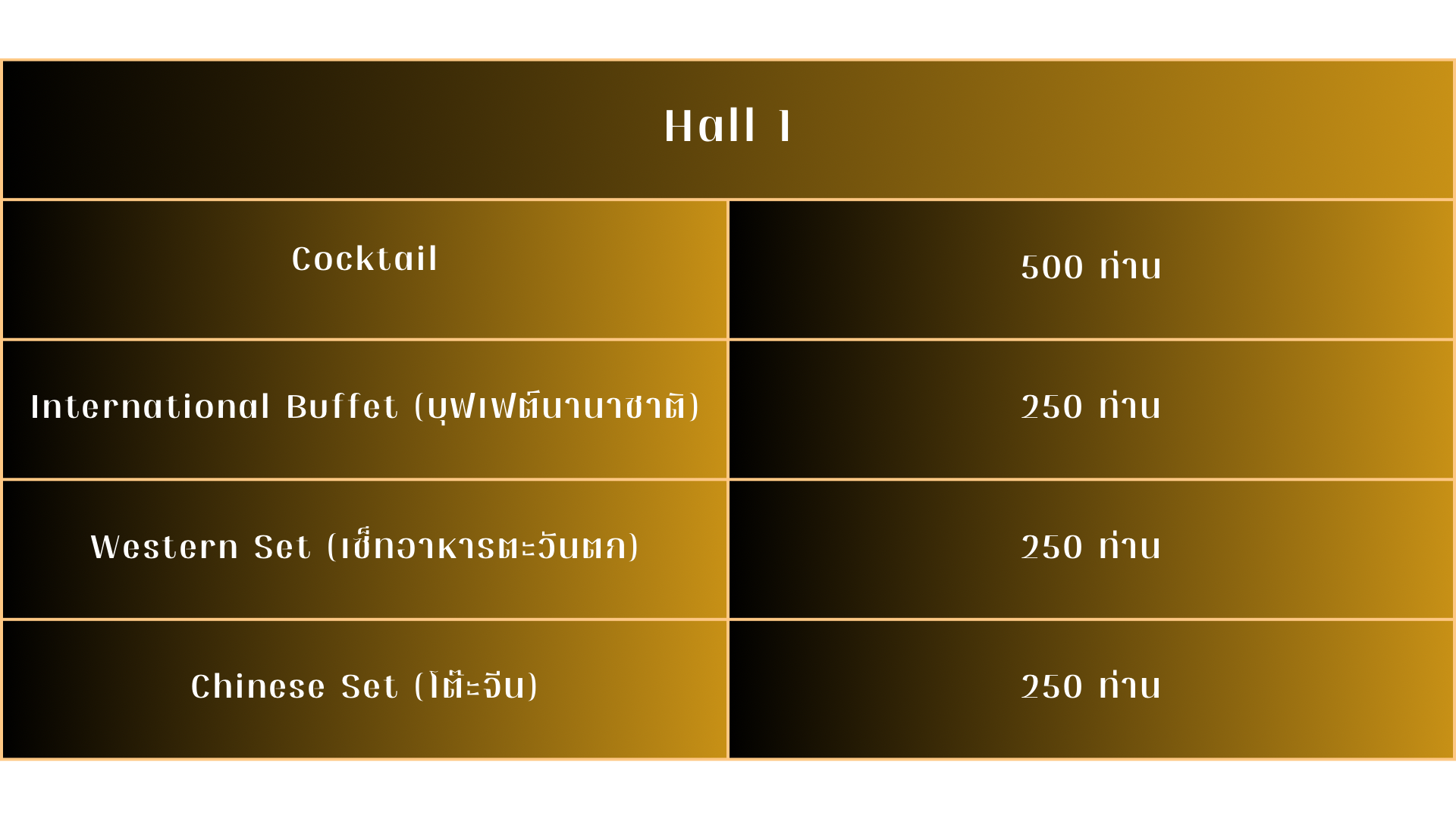 TRUE ICON HALL ห้องจัดเลี้ยงฮอลล์ 1