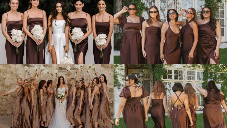 20 ชุดไปงานแต่งสีน้ำตาล สีน้ำตาลทอง สำหรับเพื่อนเจ้าสาว