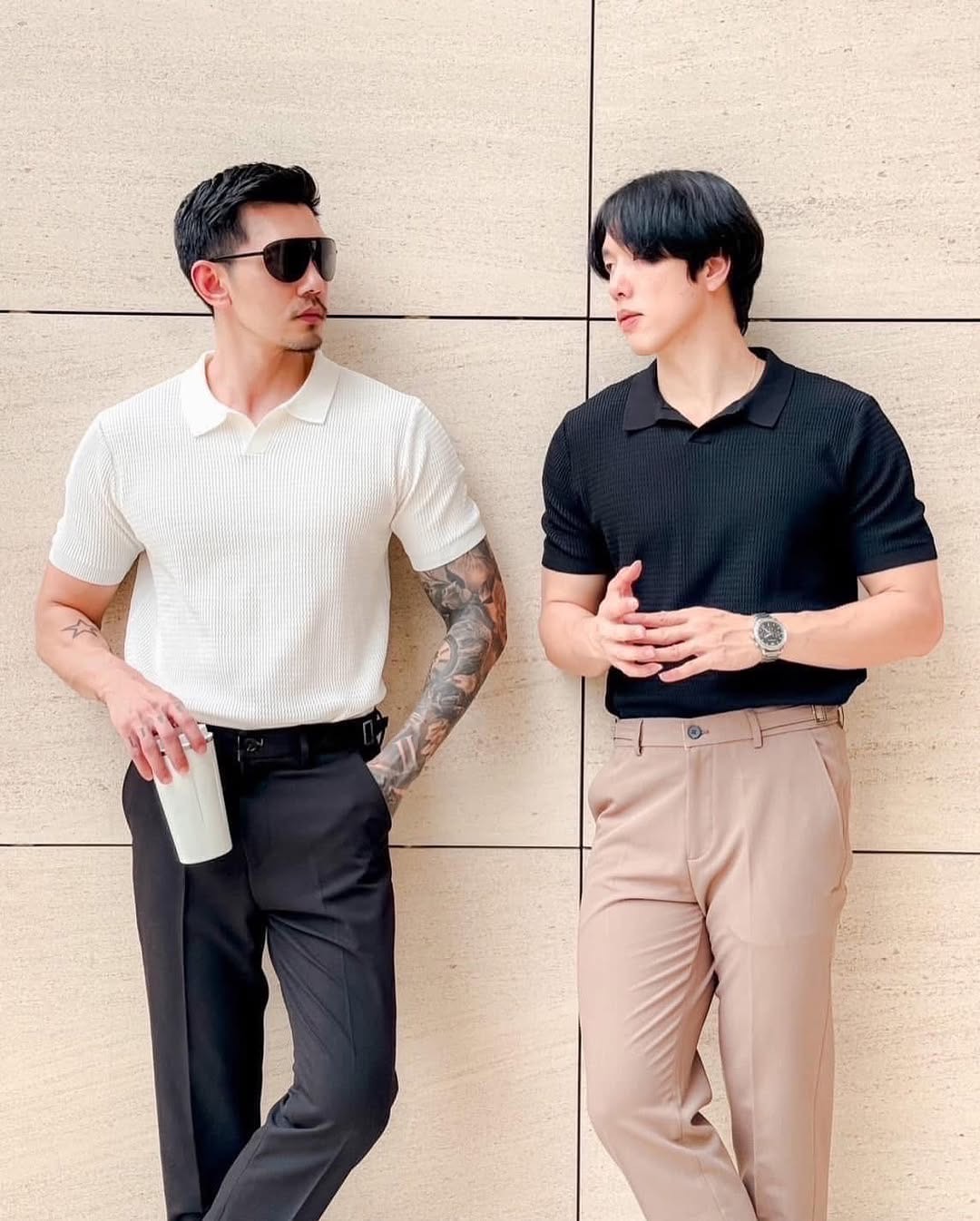 ชุดไปงานแต่งริมทะเลผู้ชายเสื้อโปโลสุดเท่