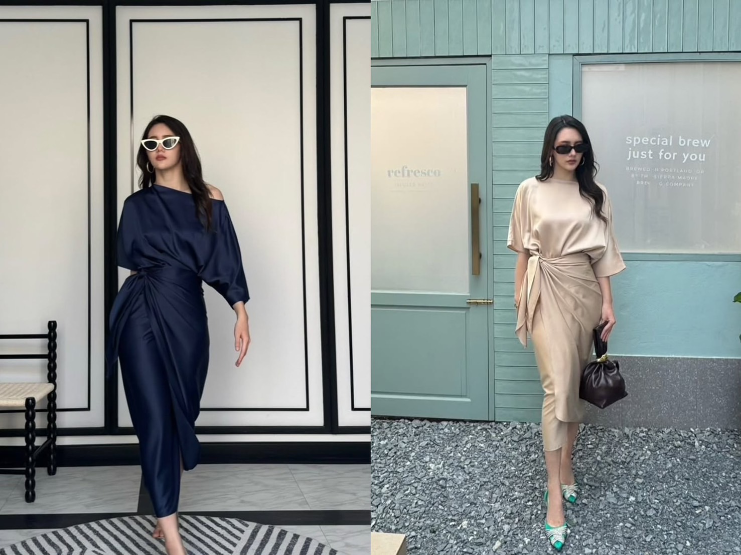 ชุดไปงานแต่งริมทะเลเดรสยาวช่วยพรางรูปร่าง