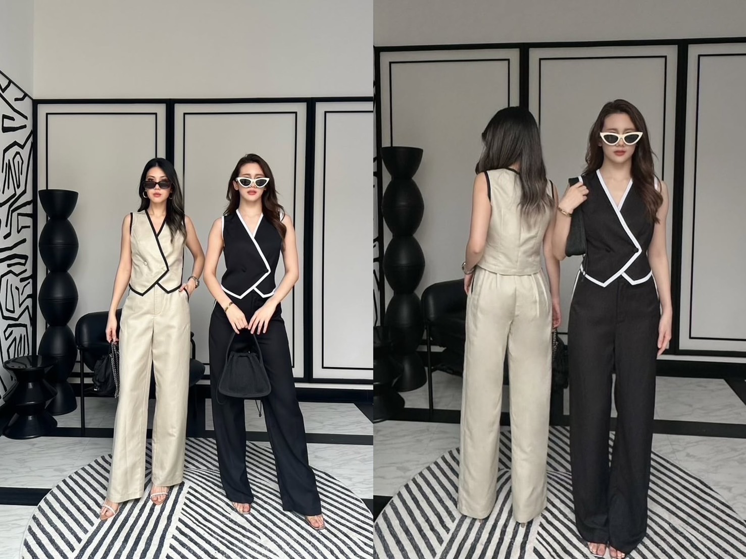 ชุดไปงานแต่งริมทะเลชุดเซ็ทเสื้อและกางเกง