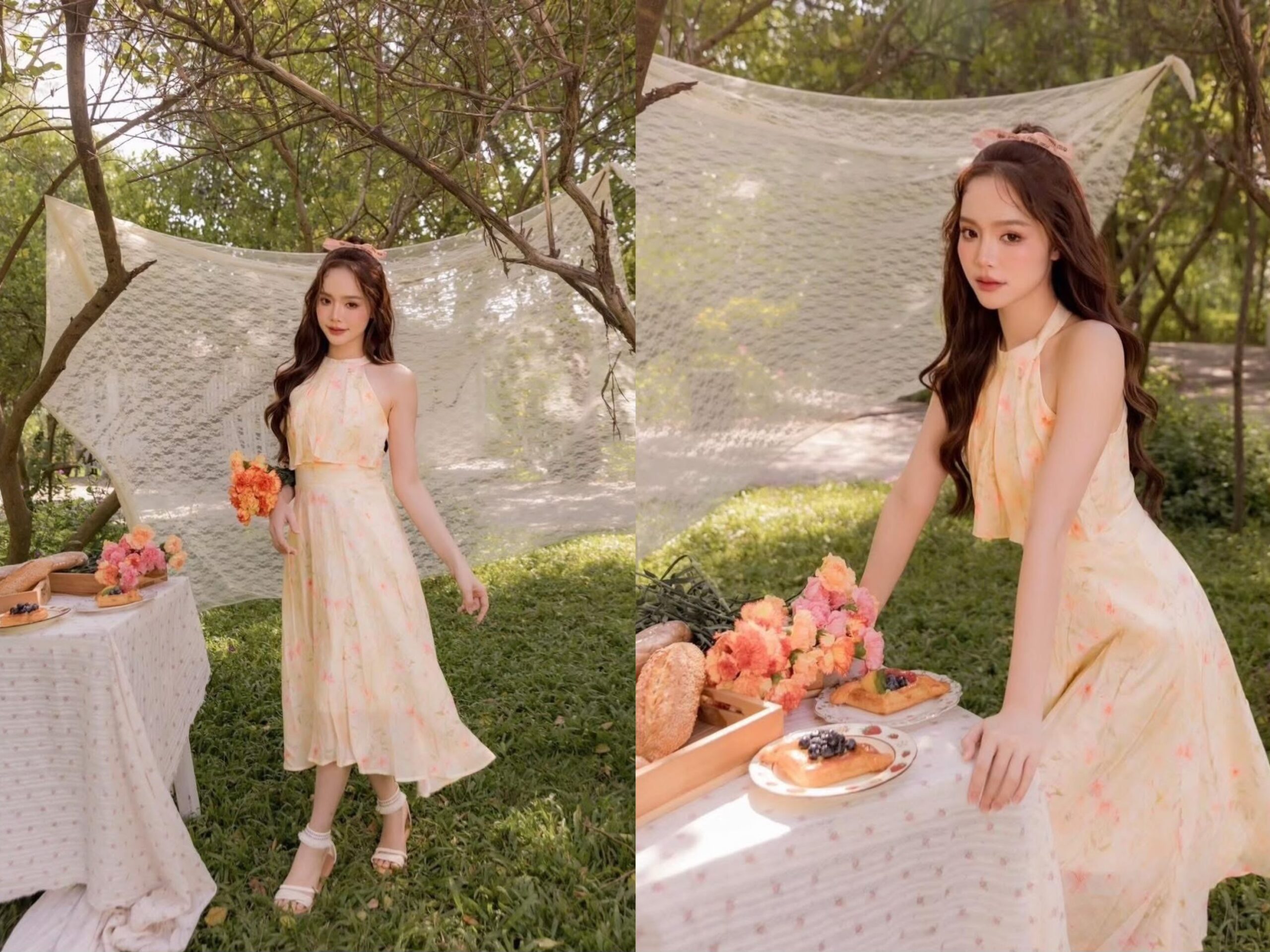 ชุดไปงานแต่งริมทะเลสไตล์วินเทจแบบสาวหวาน