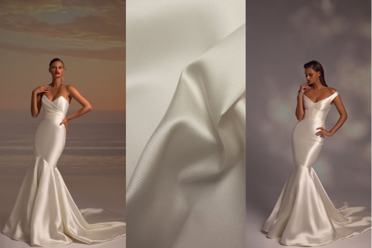 ผ้าไหมมิกาโด (Mikado Silk) ผ้าตัดชุดแต่งงานยอดนิยม
