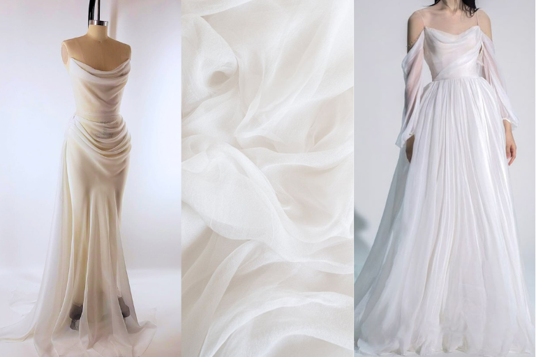 ผ้าชิฟฟอน (Chiffon) ผ้าตัดชุดแต่งงานพริ้ว ๆ
