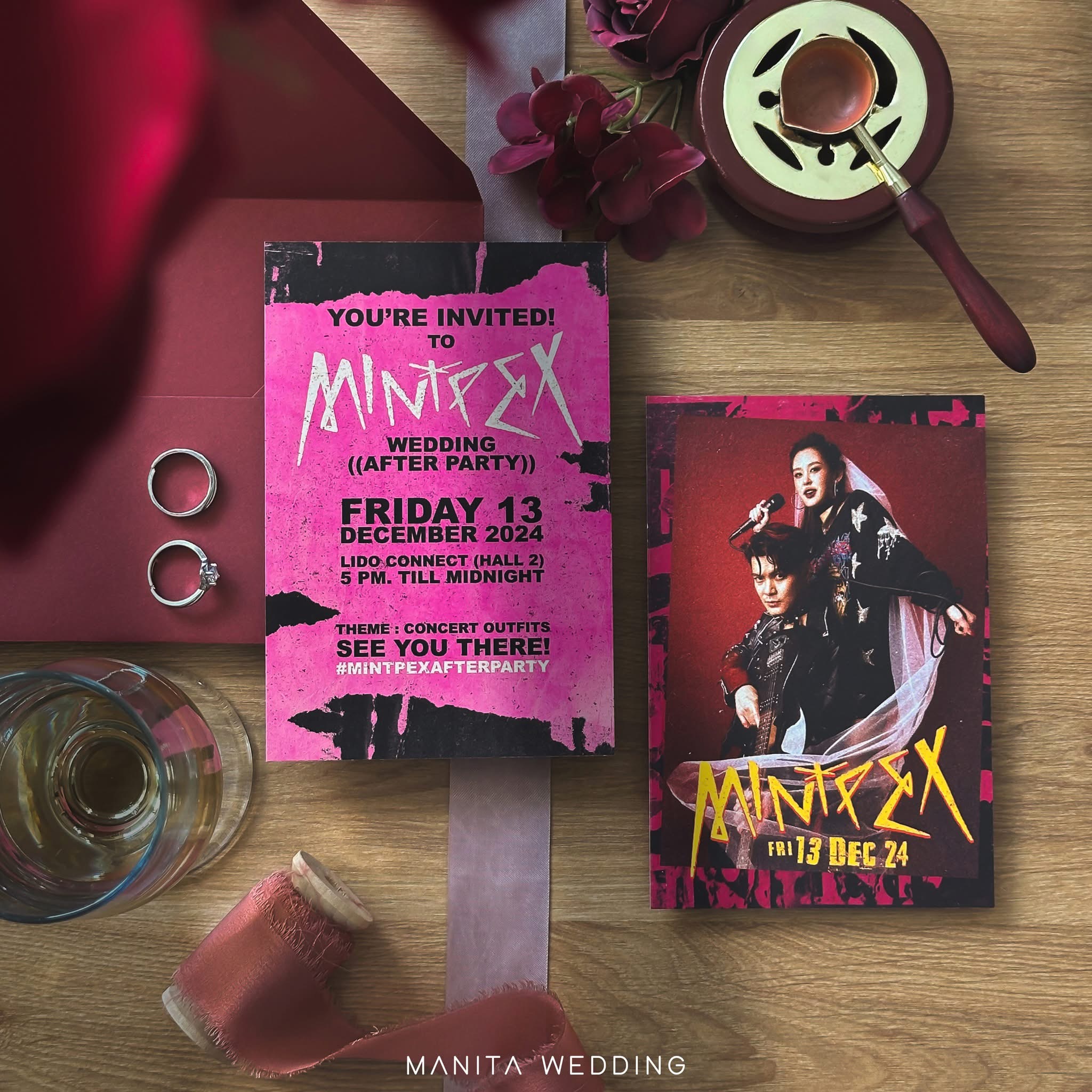 การ์ดแต่งงานดาราในแนวมินิมอล ขาวคลีน