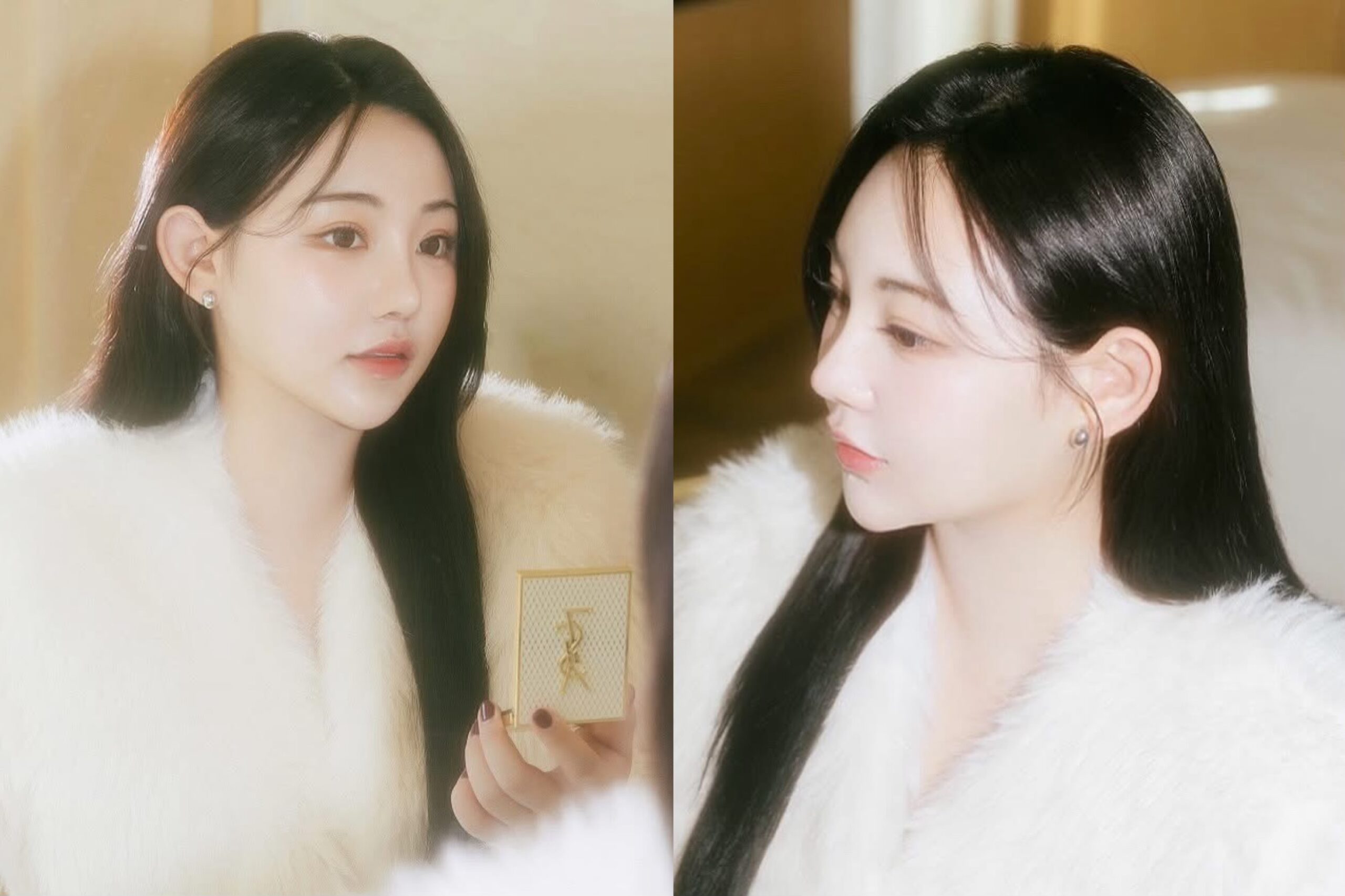 ทรงผมเจ้าสาวแบบปล่อยยาวตรงไม่เรียบมาก