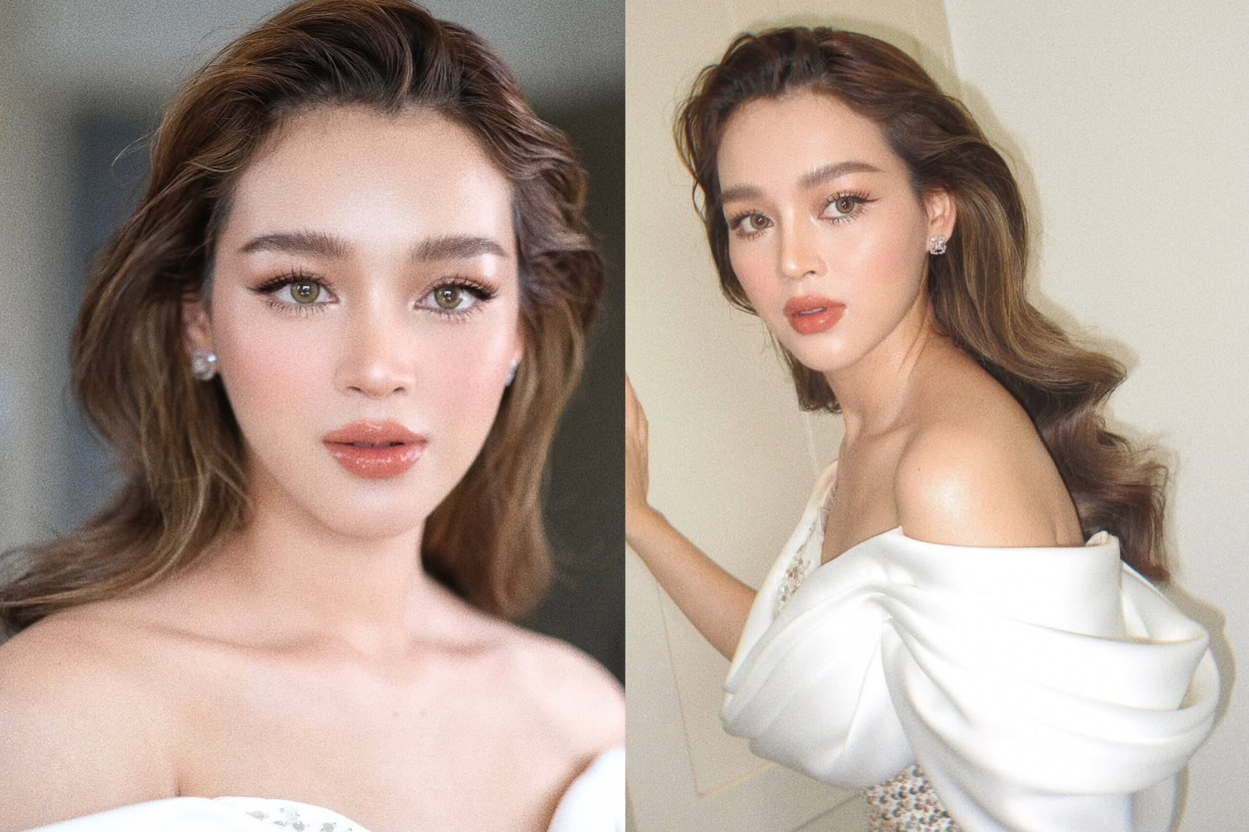 ทรงผมเจ้าสาวแบบปล่อยตีกระบังคลื่นดัดลอน