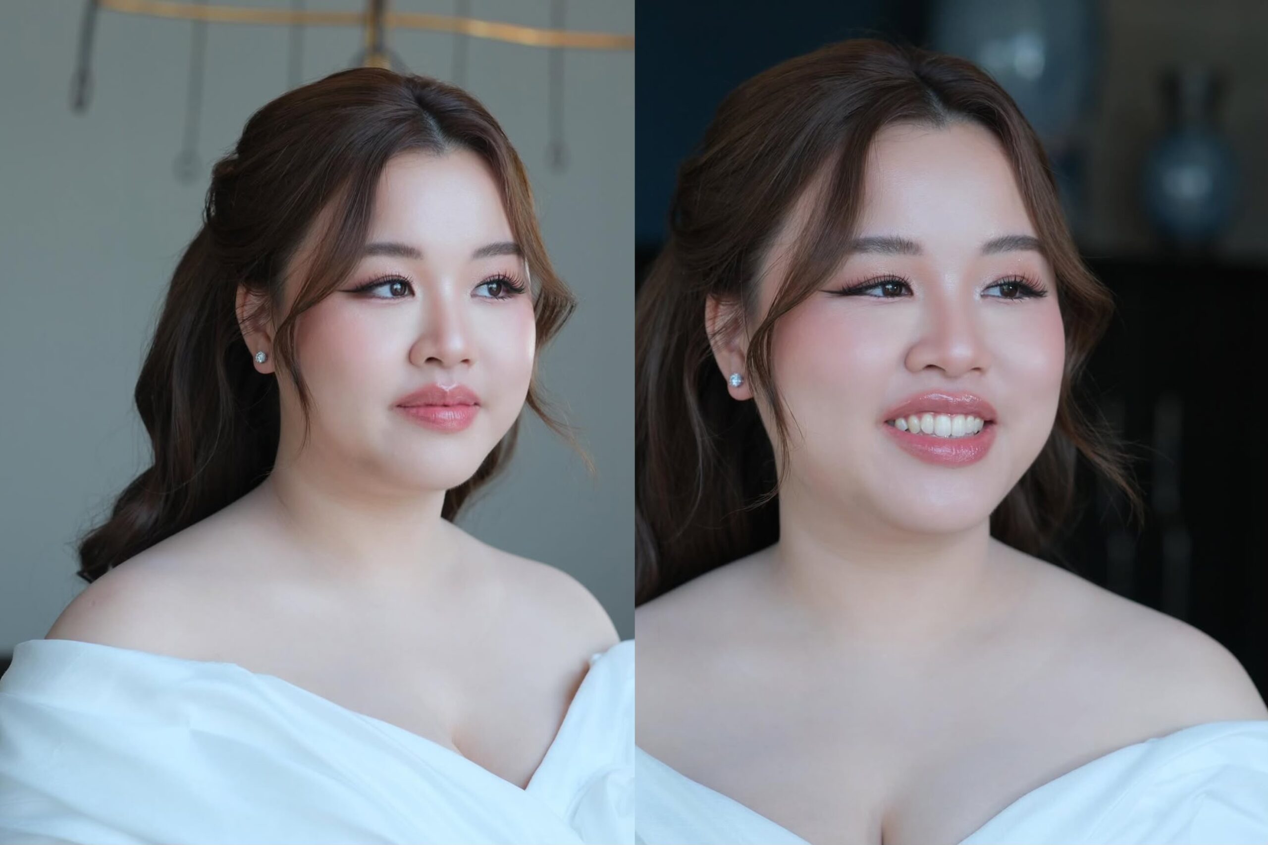 ทรงผมเจ้าสาวหน้ากลมเกล้าผมทรงต่ำ