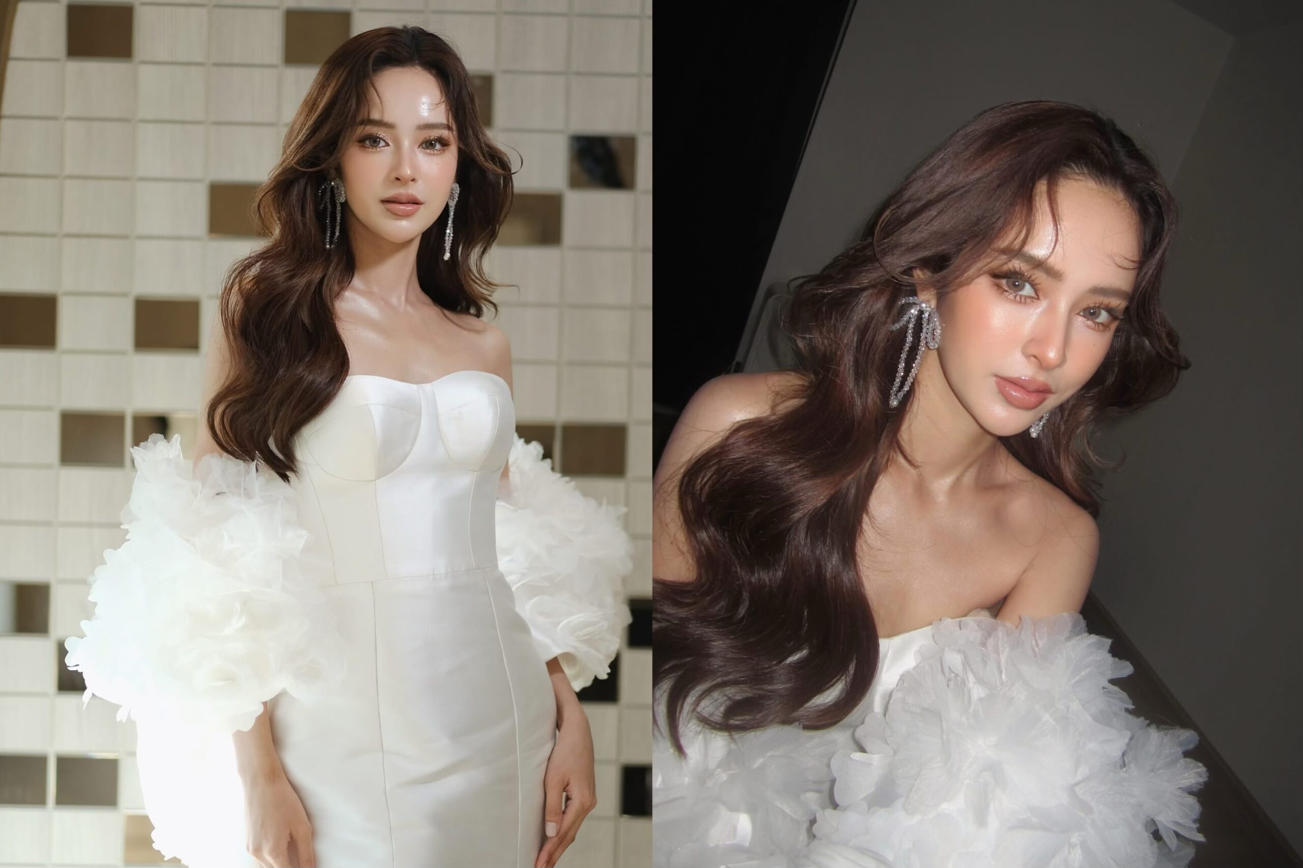 ทรงผมผู้หญิงหน้ากลมแสกกลางและยกโคน