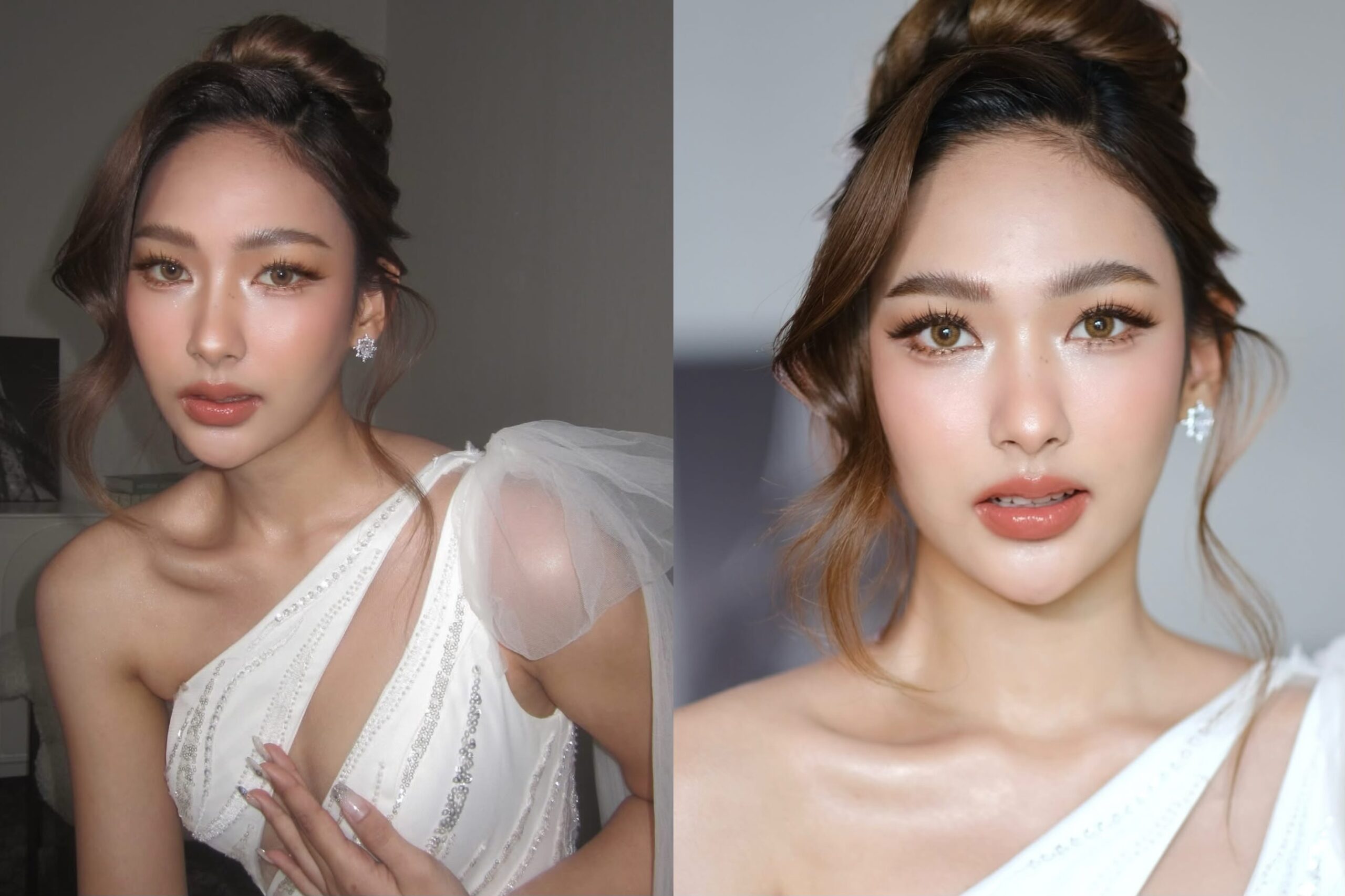 ทรงผมเจ้าสาวหน้ากลมเกล้าสูง