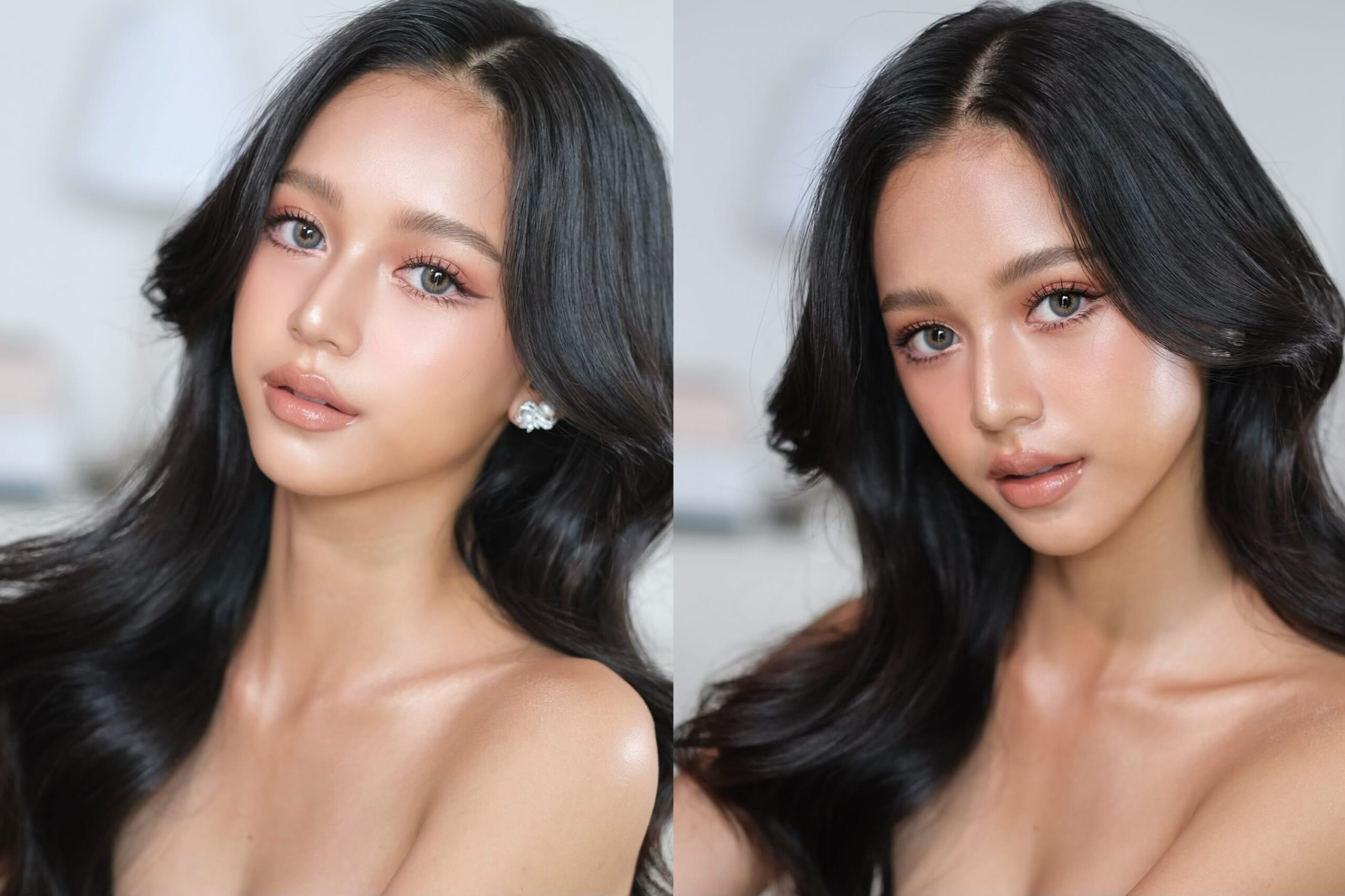 ทรงผมเจ้าสาวหน้ากลมทำเองแบบปล่อยยาวดัดลอนคลาย