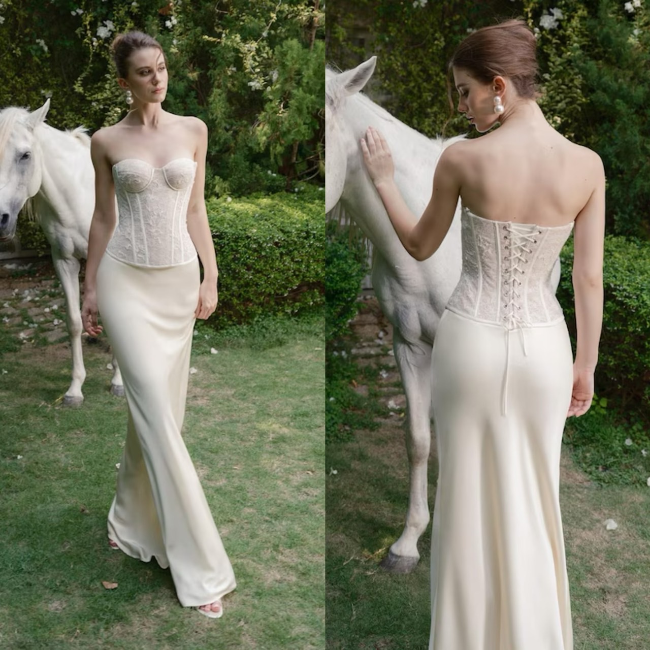 ชุดงานแต่งในสวนช่วยให้เอวคอดสวย