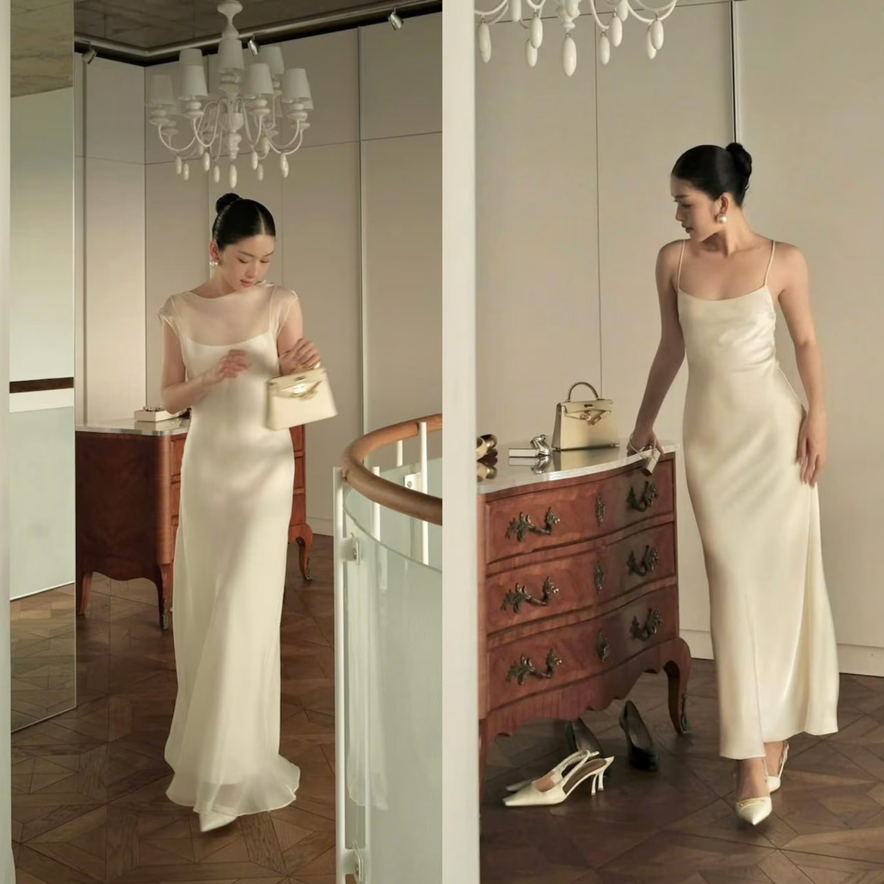 ชุดเจ้าสาวในสวนที่เปลี่ยนใส่ได้ทั้งสองสไตล์