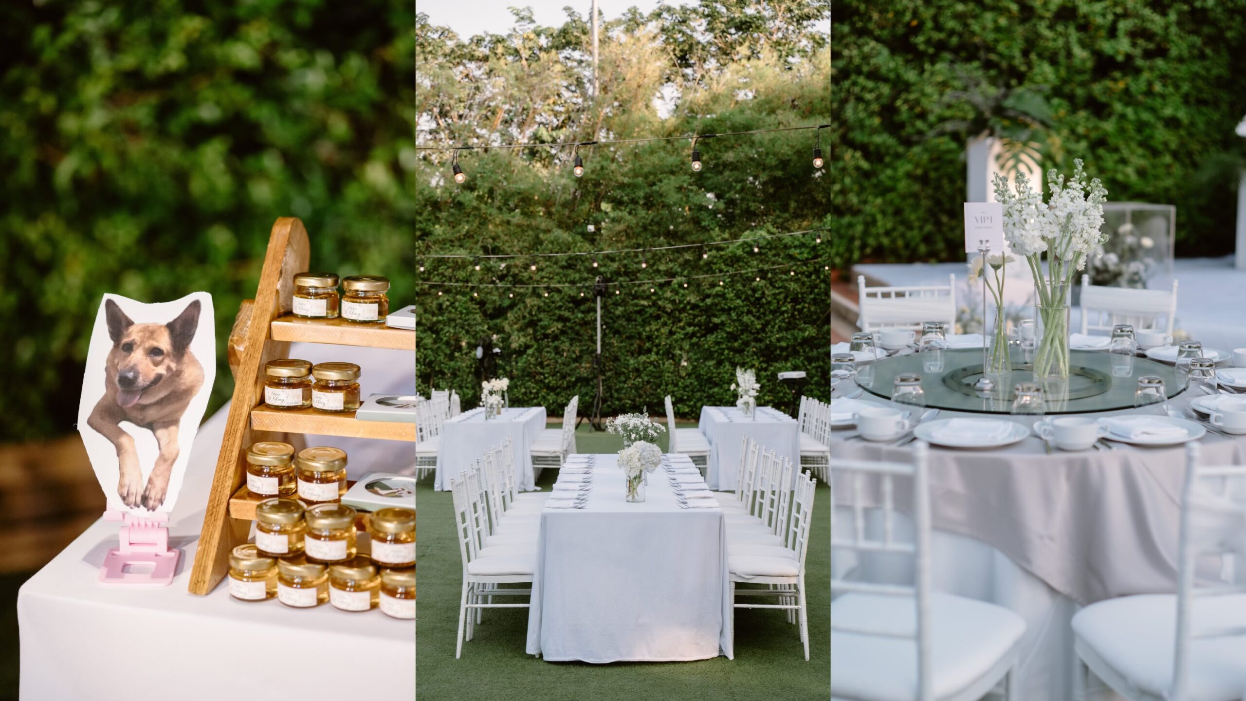 ธีมงานแต่งในสวนท่ามกลางสวนอันอบอุ่น