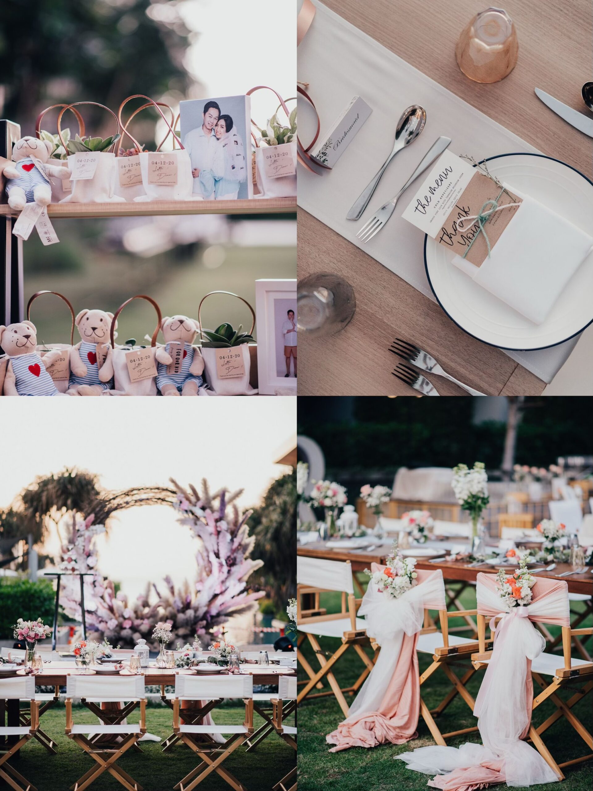 ธีมงานแต่งในสวนเรียบง่ายและโรแมนติก