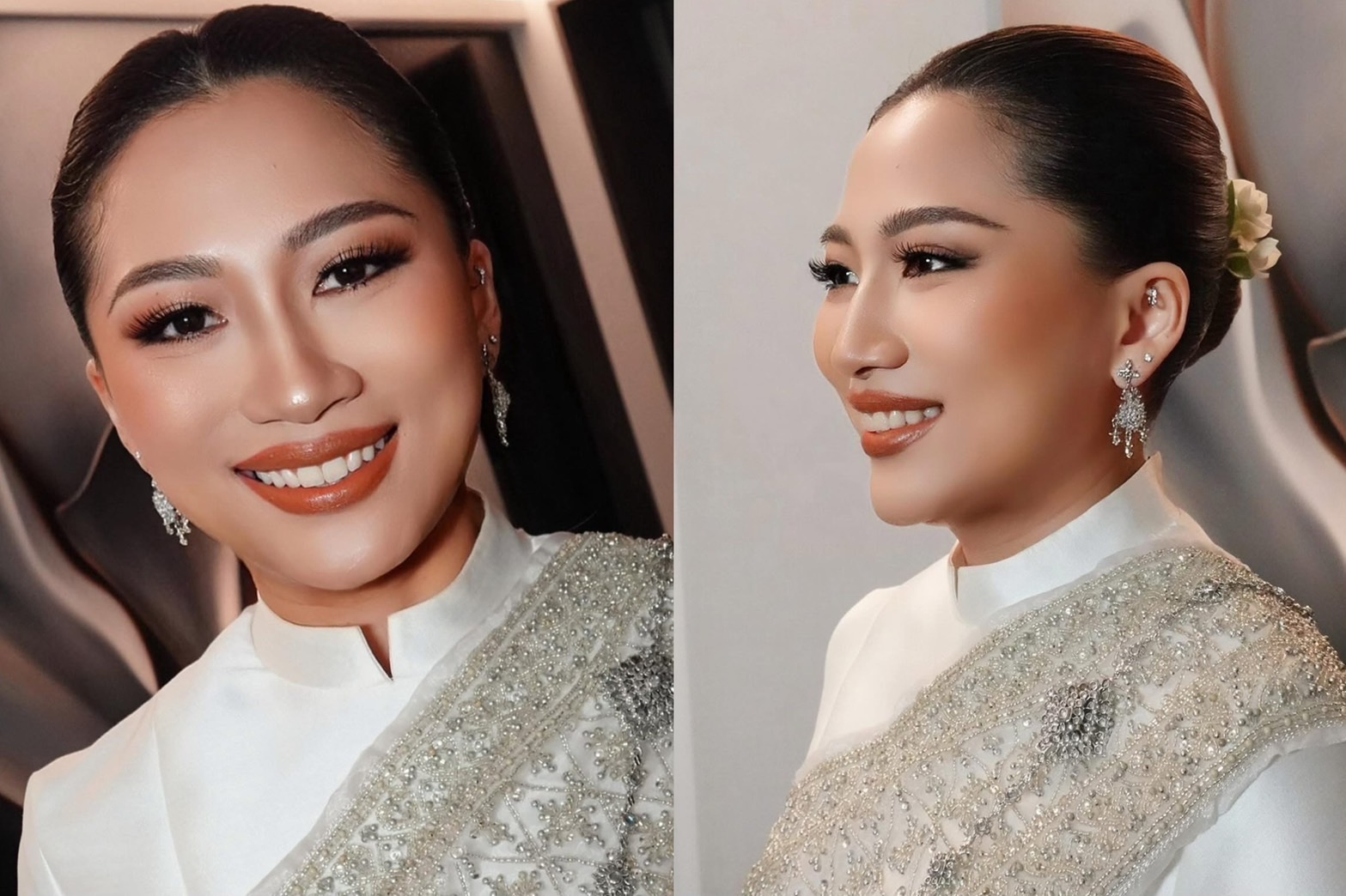 แต่งหน้าเจ้าสาวผิวสองสี ผิวแทนในชุดไทยเจ้าสาว