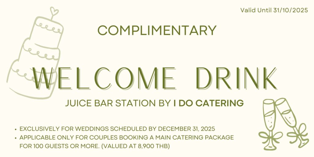 Enjoy a complimentary Welcome Drink (Juice Bar Station) to greet your special guests