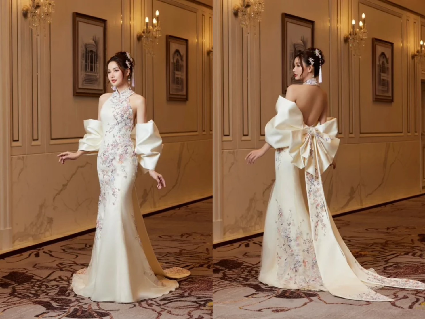 ชุดยกน้ำชาทรงเมอร์เมดสีขาวงาช้างสุดหวาน