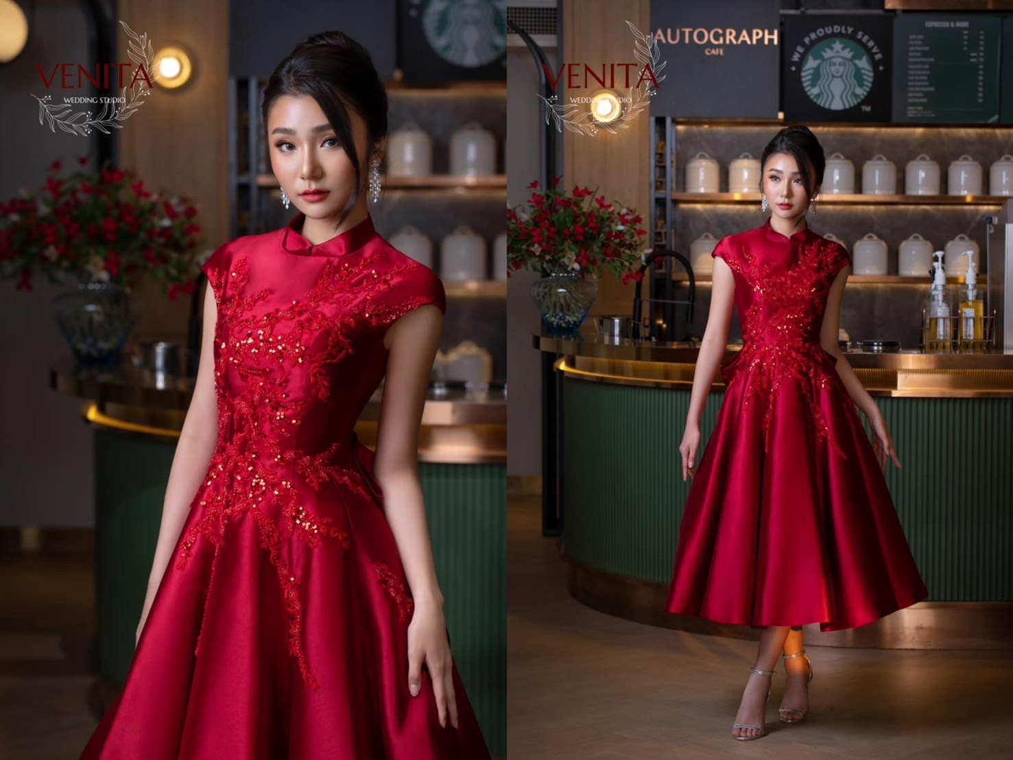 ชุดยกน้ำชาสีแดงขับผิวออร่า