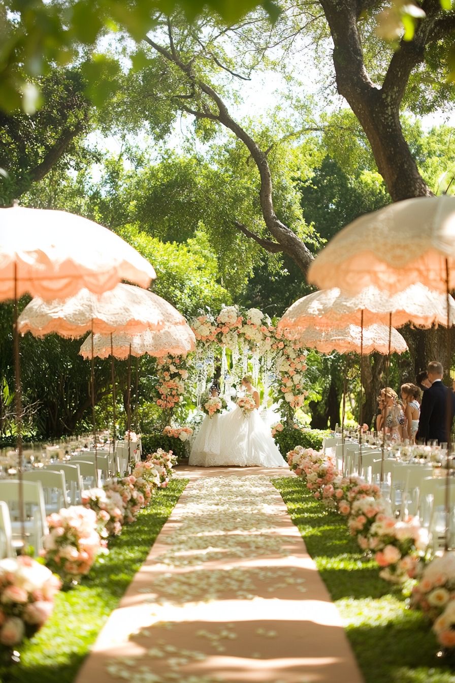 ผ้าประดับงานแต่งสไตล์สวนอังกฤษ