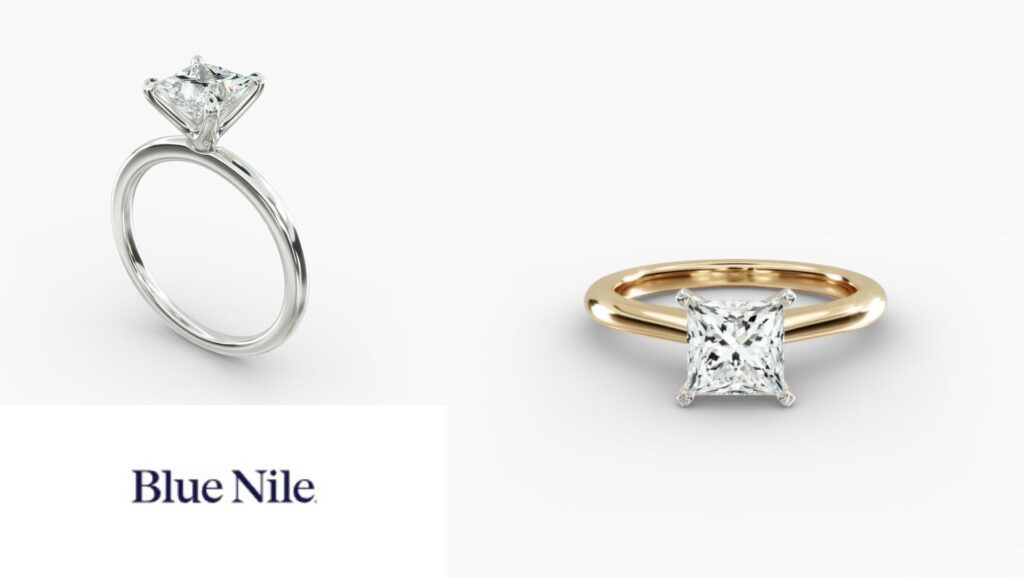 แบบแหวนแต่งงาน เพชรทรงสี่เหลี่ยมจัตุรัส Blue Nile Classic Simple Solitaire