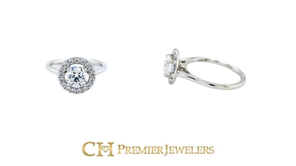 แบบแหวนแต่งงาน เพชรกลมเจียระไนบริลเลียนต์ CH premier Jewelers  