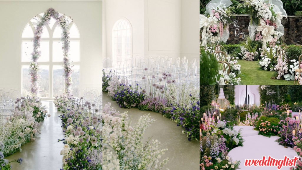 การจัดซุ้มทางเดินงานแต่งด้วยดอกไม้สด