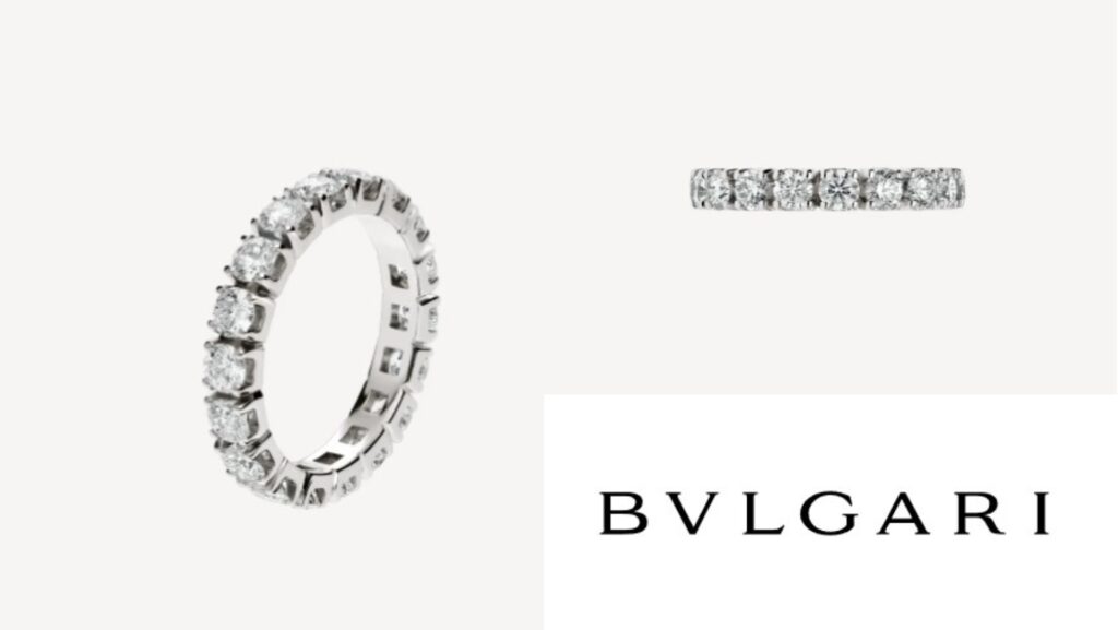 แบบแหวนแต่งงาน ฝังเพชร  Bvlgari Griffe Eternity Ring