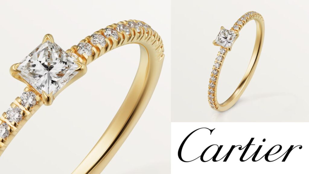 แบบแหวนแต่งงานแบบแถวเพชร Cartier- Étincelle de Cartier Ring 
