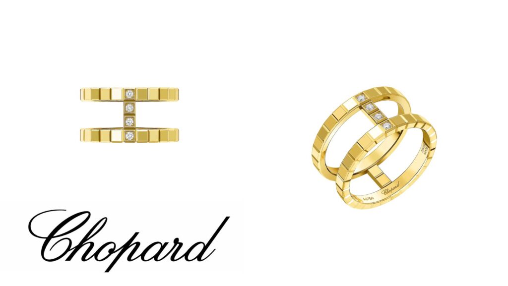 แบบแหวนแต่งงาน แบบวงคู่ Chopard - Ice Cube Double Ring