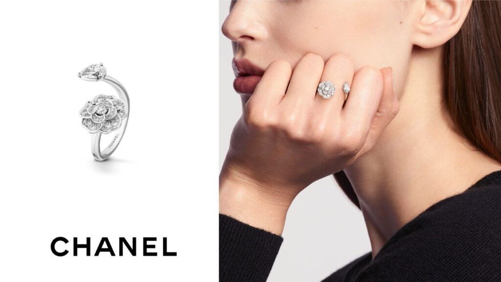 แบบแหวนแต่งงาน แบบเปิดวง Chanel Camellia
