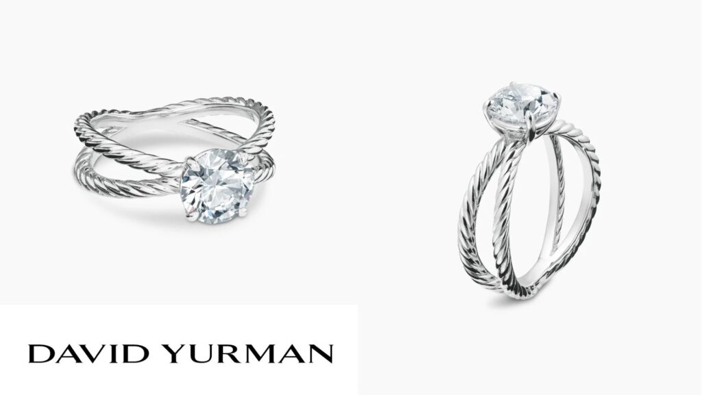  แบบแหวนแต่งงาน แบบไขว้ David Yurman Crossover® Pavé & Cable Engagement Ring