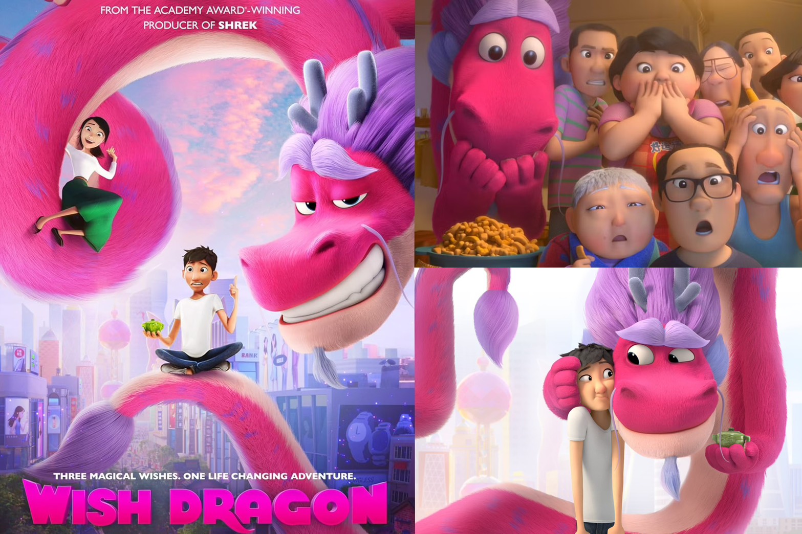 Wish Dragon (2021) เป็นหนังการ์ตูน Netflix แนวมิตรภาพต่างสายพันธ์ุ