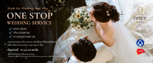 One Stop Wedding Service Starting from THB 75,000 by Hotel Once Bangkok