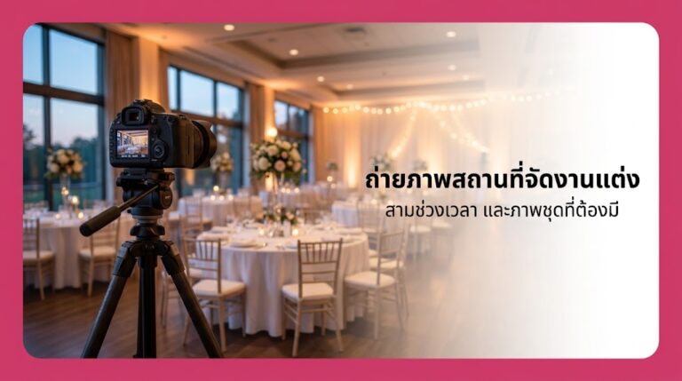 ถ่ายภาพสถานที่จัดงานแต่ง อย่างไรให้ลูกค้าจองจากรูป ปี 2026