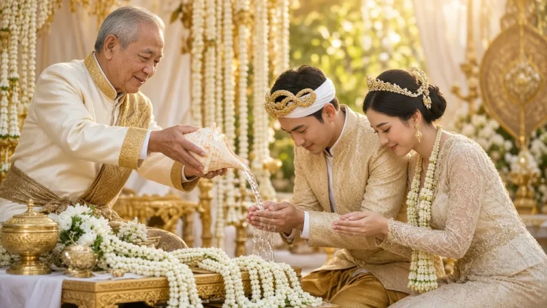 พิธีรดน้ำสังข์ ขั้นตอน ความหมาย และสิ่งที่ต้องเตรียม